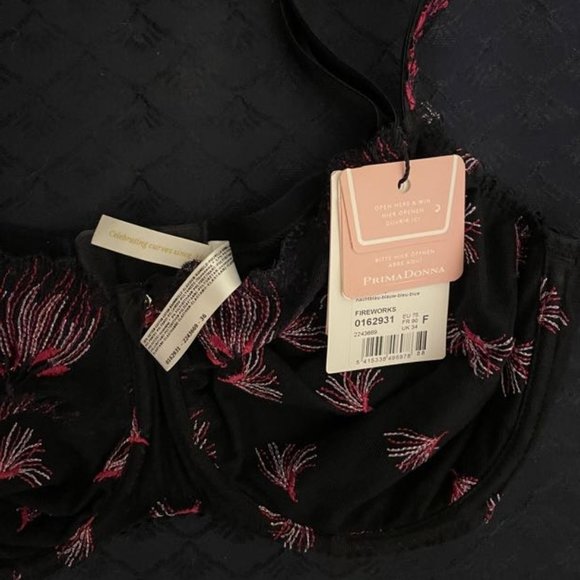 NWT New Prima Donna Fireworks Wire Bra in Midnight Blue Size 34F/34DDD - Picture 8 of 11